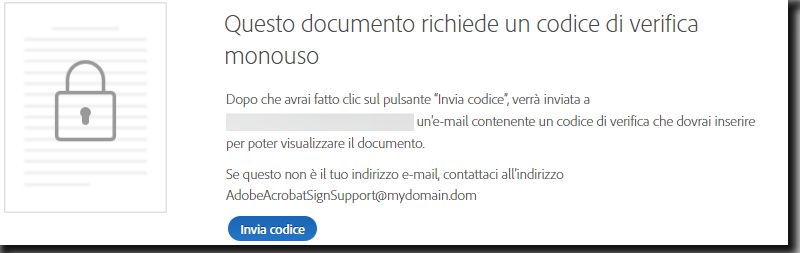 Richiesta di protezione contenuti per visualizzare un accordo