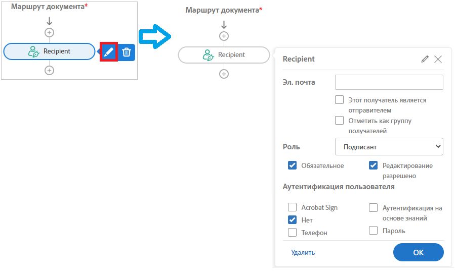 Конфигурация получателя
