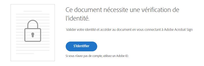Demande d’authentification Acrobat Sign