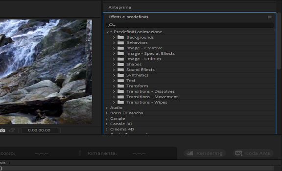 Predefiniti di animazione