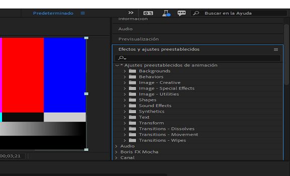 Ajustes preestablecidos de animación