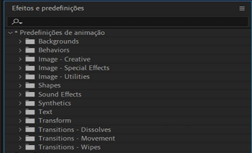 Predefinições de animação atualizadas