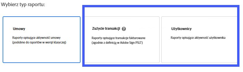 Wybierz typ raportu
