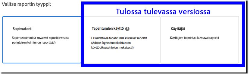 Valitse raportin tyyppi