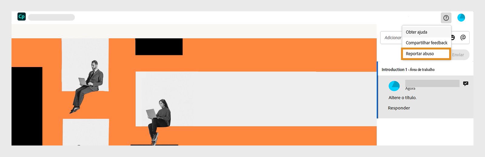 Denunciar abuso no Adobe Captivate