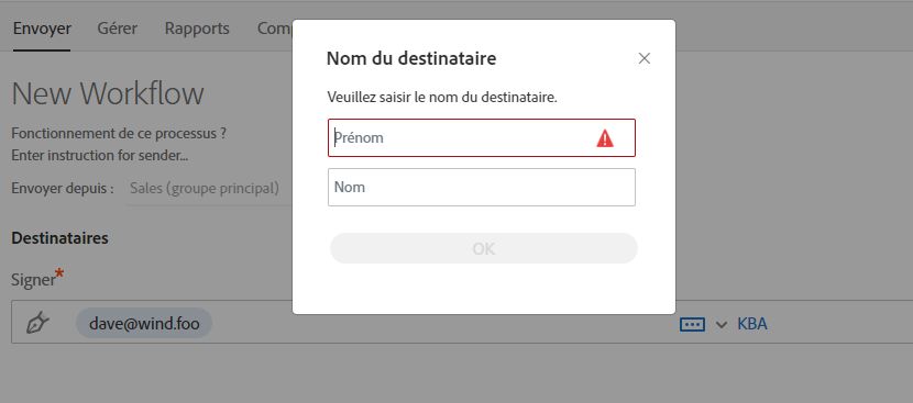 Les workflows personnalisés ne sont pas pris en charge