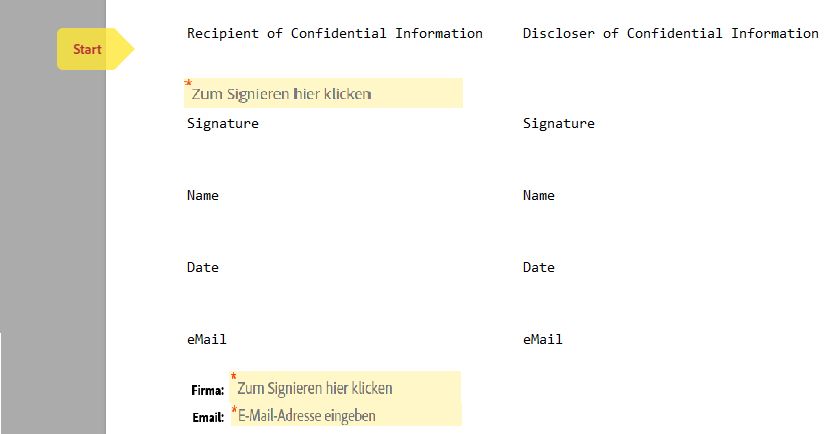„Erforderliche E-Mail-Adresse“ im Signaturblock aktiviert, aber kein E-Mail-Feld platziert