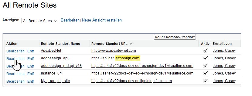 Aktualisieren der Remotesite-URL