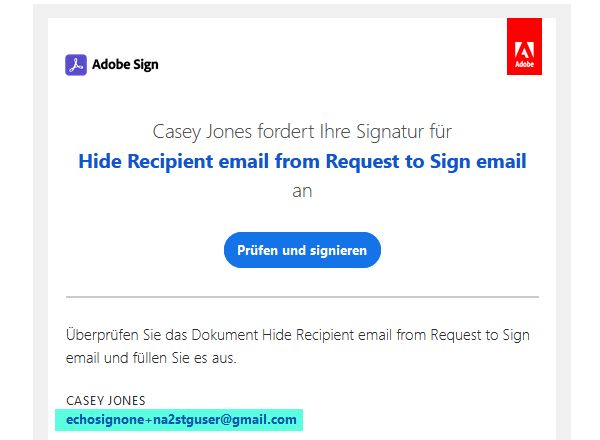 Ausblenden der E-Mail-Adresse(n) anderer Empfänger in der „Signatur angefordert“-E-Mail aktiviert