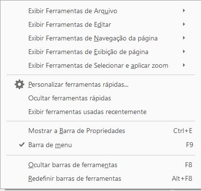 Escolha as ferramentas que deseja exibir