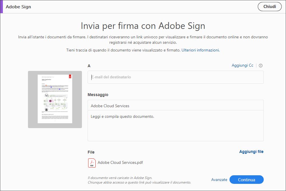 Funzioni avanzate con maggior controllo sul processo di firma