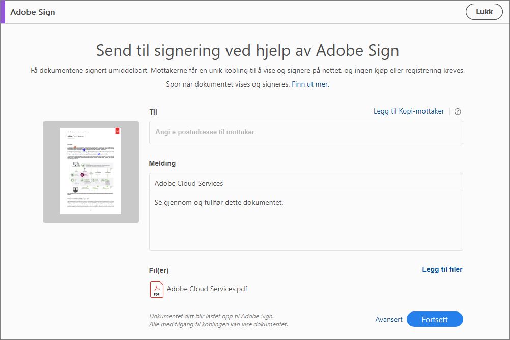 Avanserte funksjoner gir deg bedre styring over signeringsprosessen