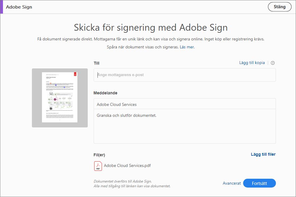 Avancerade funktioner ger mer kontroll över signeringsprocessen