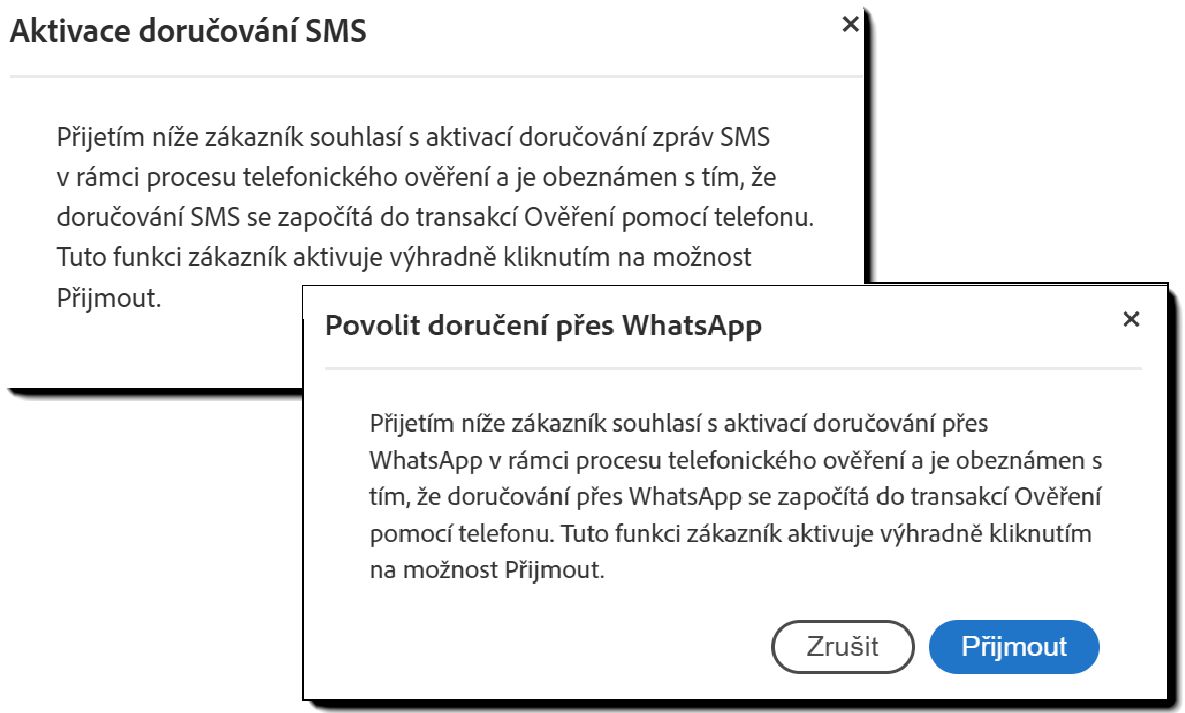 Zpráva s výzvou se zobrazí, když je povolena možnost oznámení s odkazem.