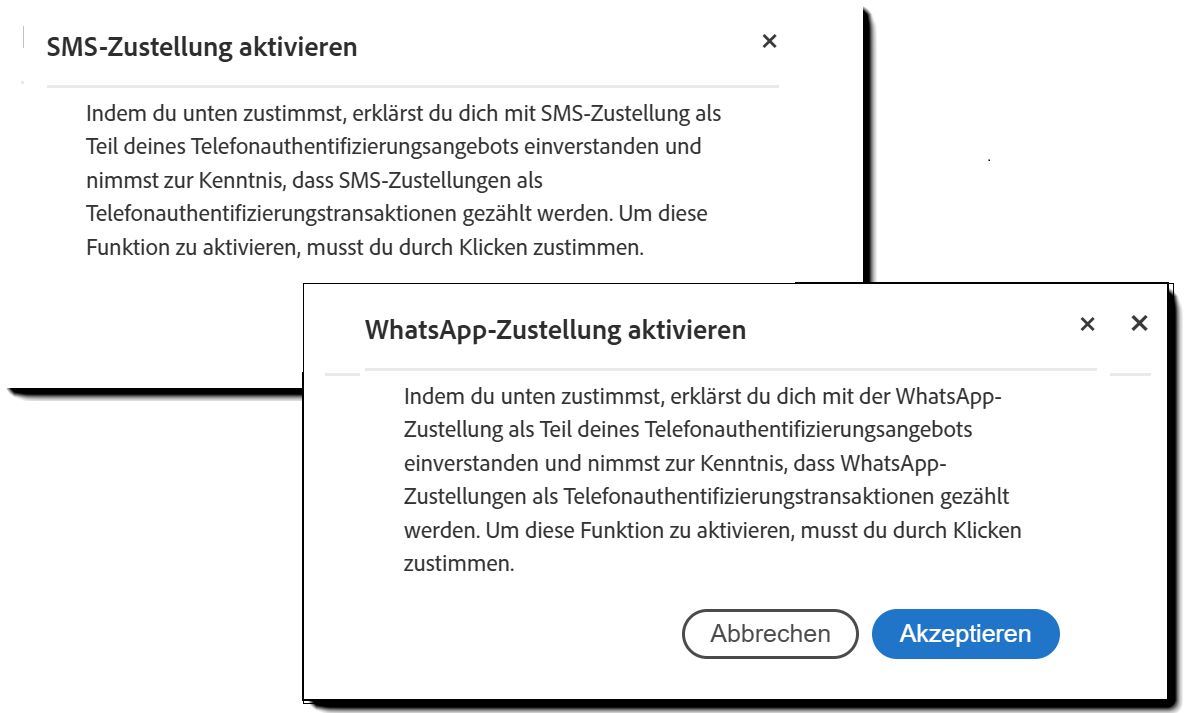 Die Sicherheitsabfrage, die angezeigt wird, wenn die Link-Benachrichtigungsoption aktiviert ist.