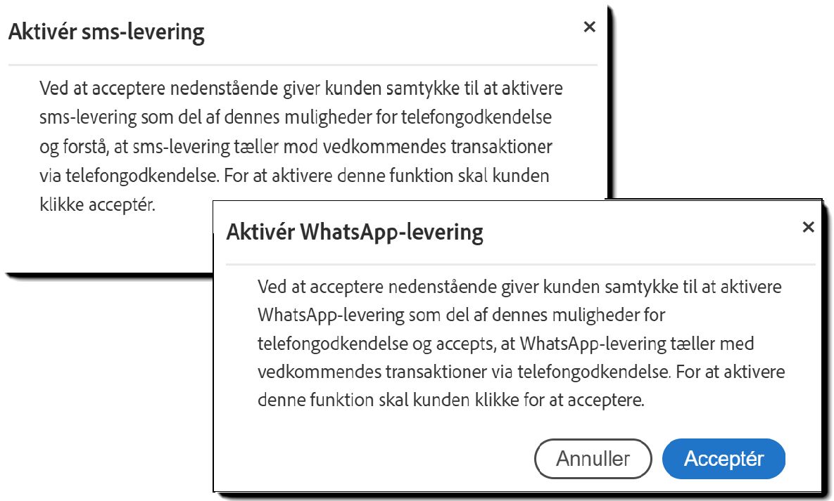 Den challenge-besked, der vises, når linknotifikationsindstillingen er aktiveret.