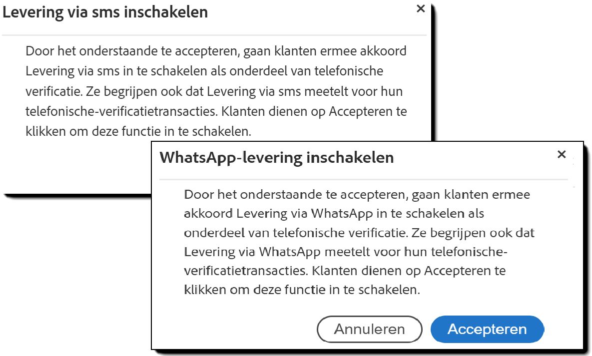 Het vraagbericht wordt weergegeven wanneer de optie voor koppelingsmeldingen is ingeschakeld.