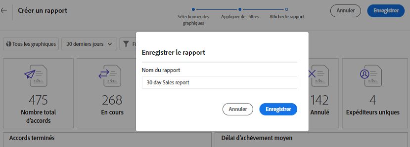 Enregistrement du rapport dans votre dossier des rapports système