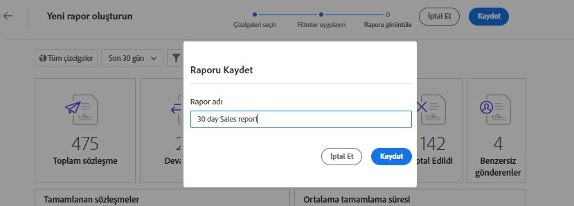 Raporu sistem raporları kaydınıza kaydetme