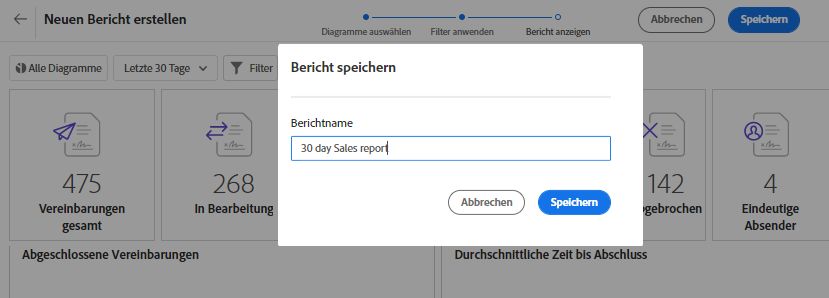 Speichern Sie den Bericht in Ihrem Systemberichtsdatensatz.