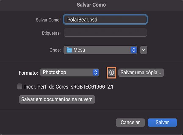 Não está vendo o formato desejado como JPEG ou PNG? Salvar uma cópia do seu documento para todos os formatos