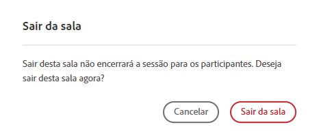 Confirmação de saída da sala