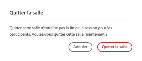 Confirmation pour quitter la salle