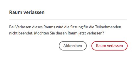 Bestätigung zum Verlassen des Raums