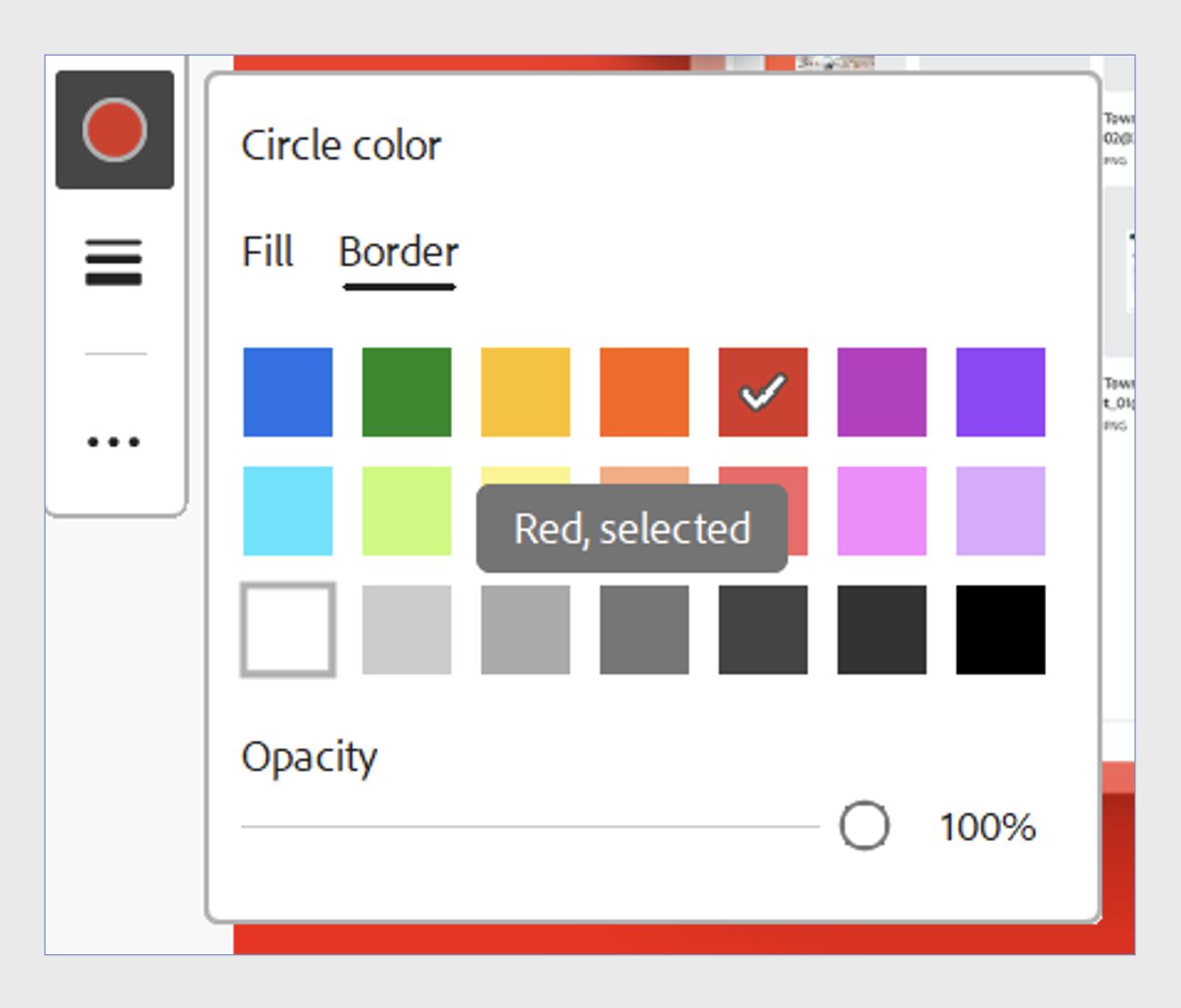 נגישות משופרת של פלטת הצבעים