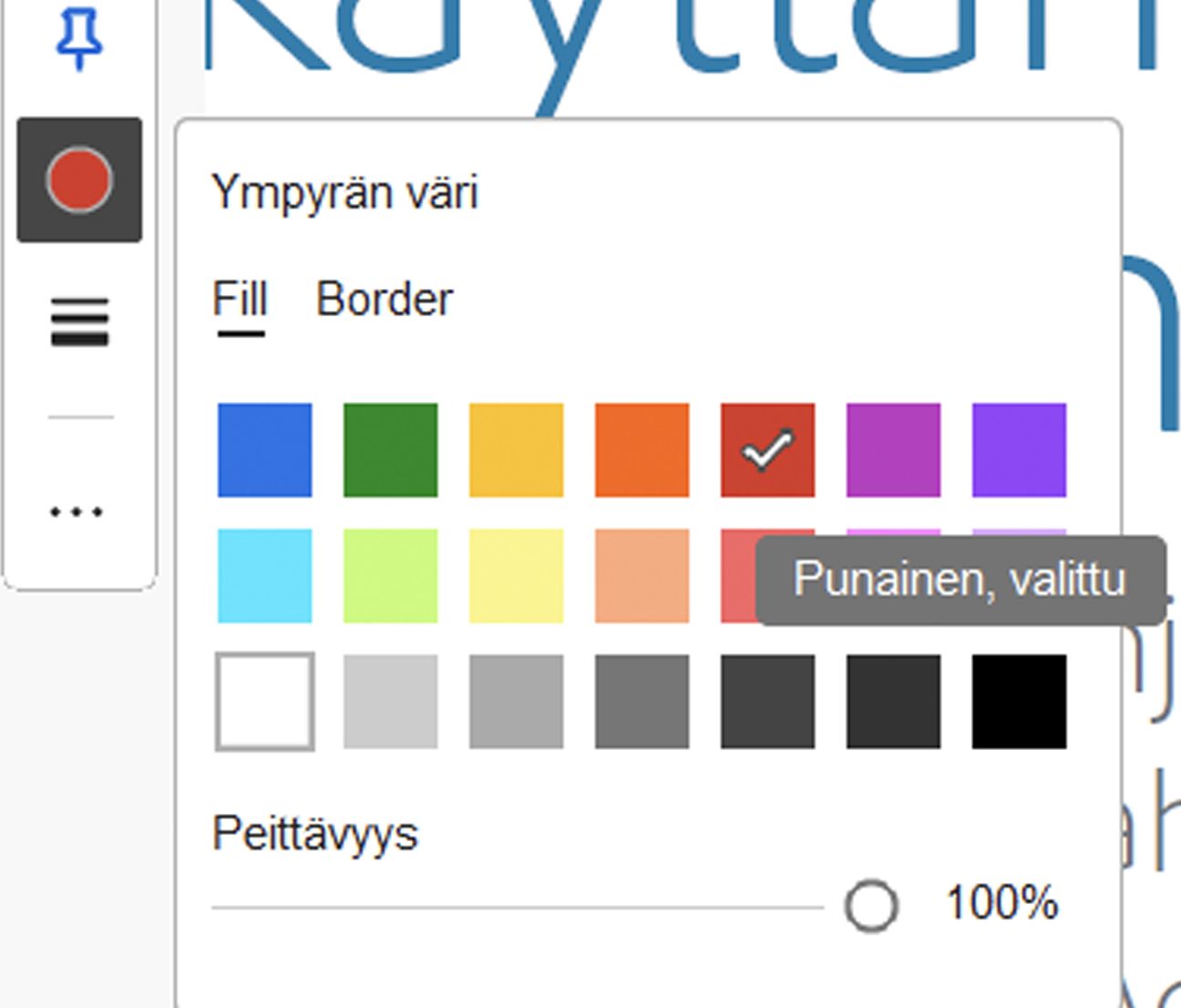 Väriruudun parannettu esteettömyys