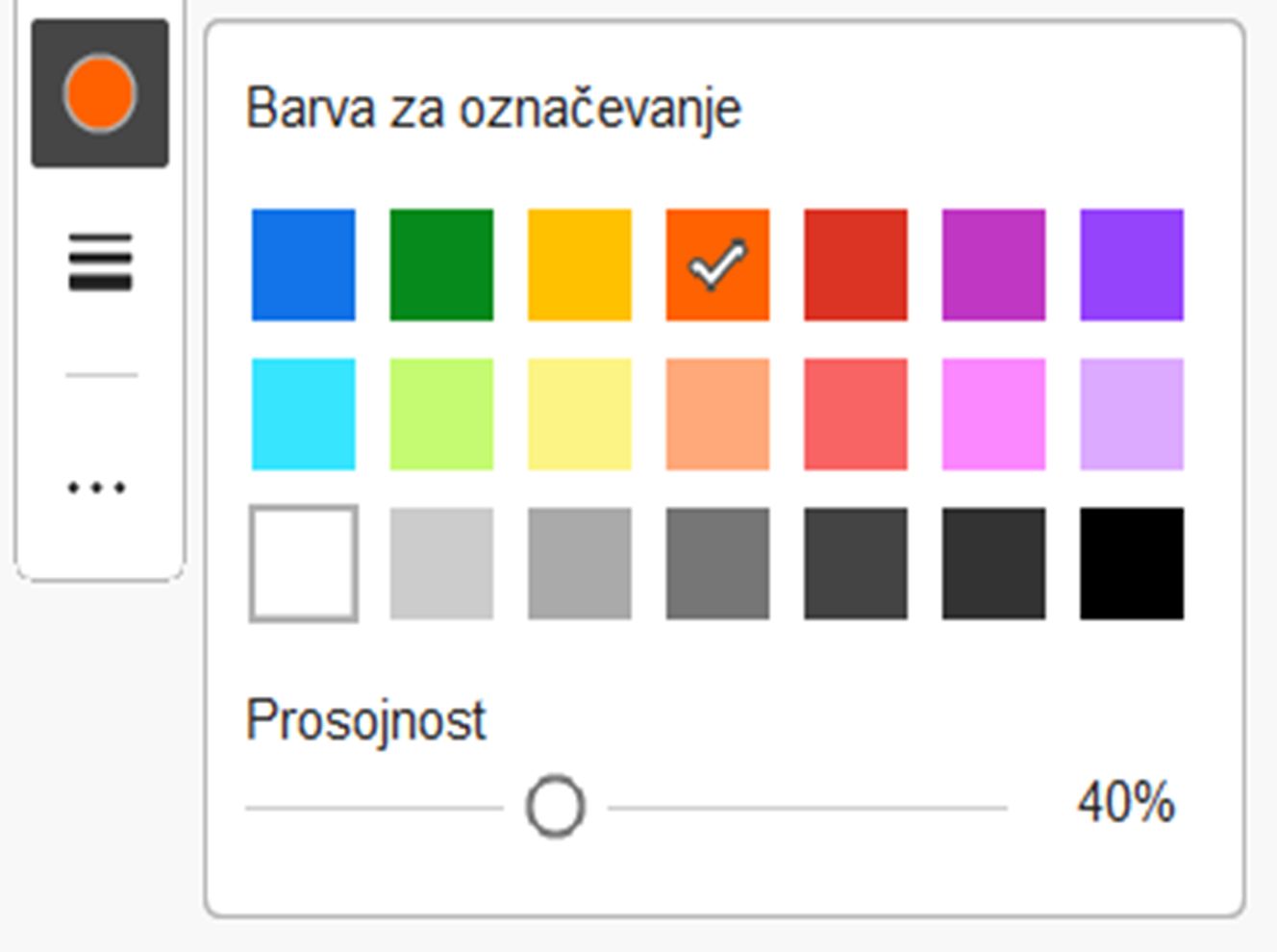 Izboljšana dostopnost barvnega vzorca