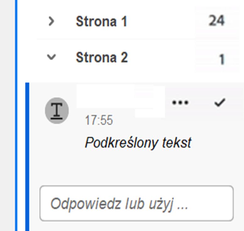 Funkcja automatycznego wypełniania wzmianek w programie Acrobat