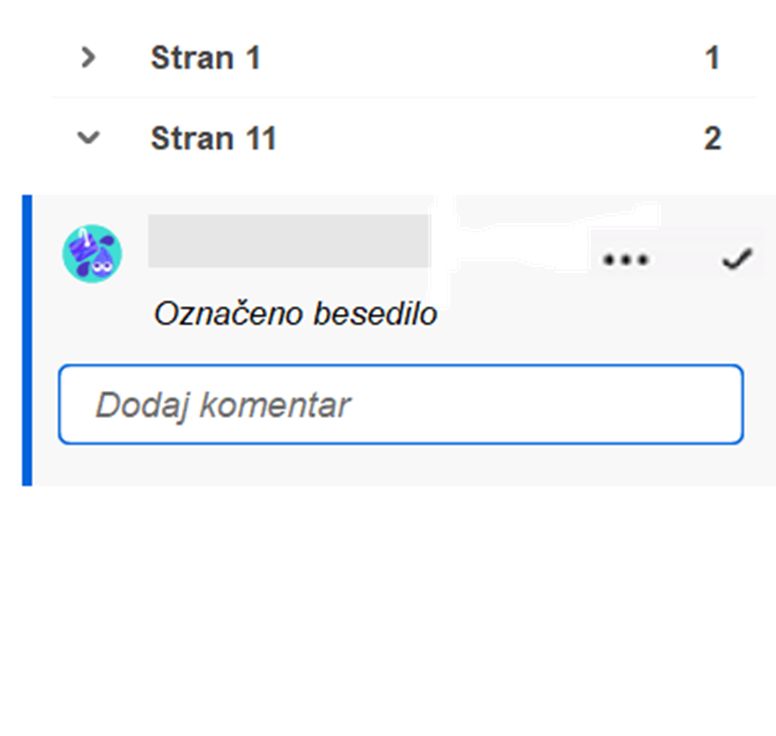 Funkcija samodejnega izpolnjevanja omembe v programu Acrobat