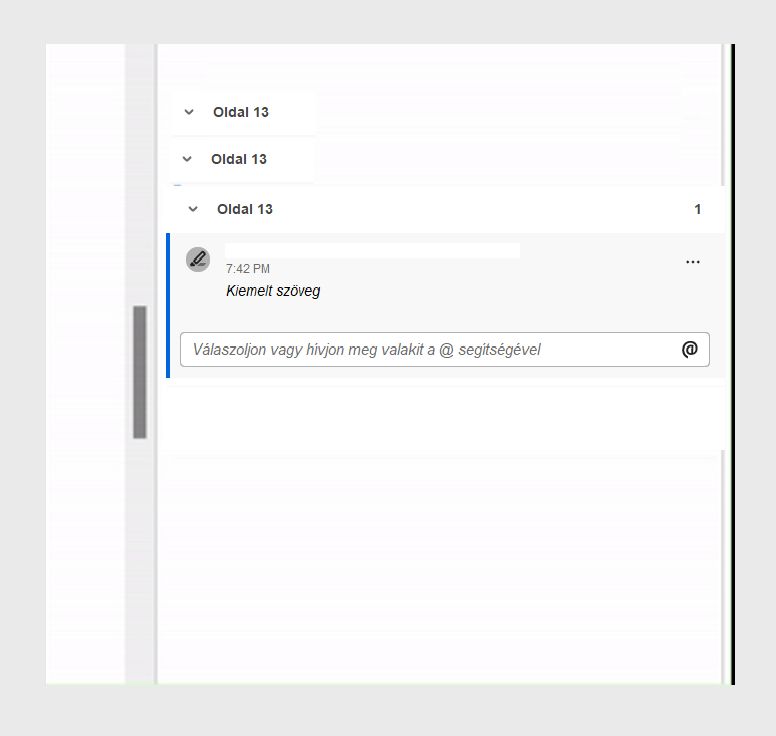 Megjegyzés automatikus kitöltése funkció az Acrobat programban