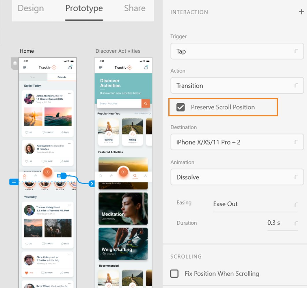 Conserva posizione di scorrimento