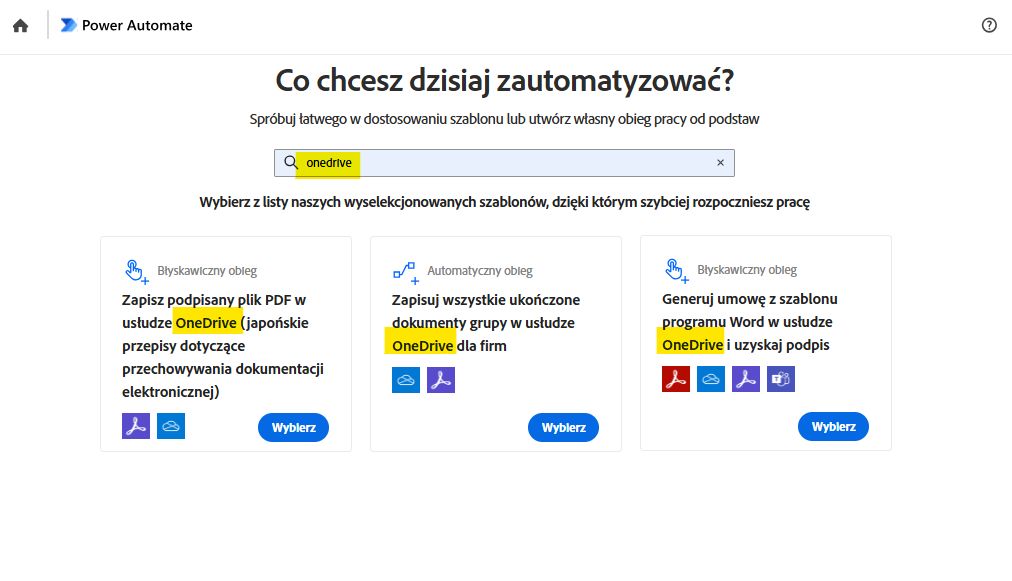Wybierz szablon