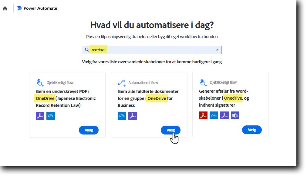 Vælg en skabelon