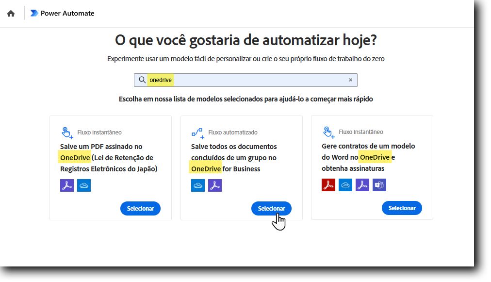 Selecionar um modelo