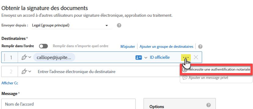 Configuration du signataire Notarize