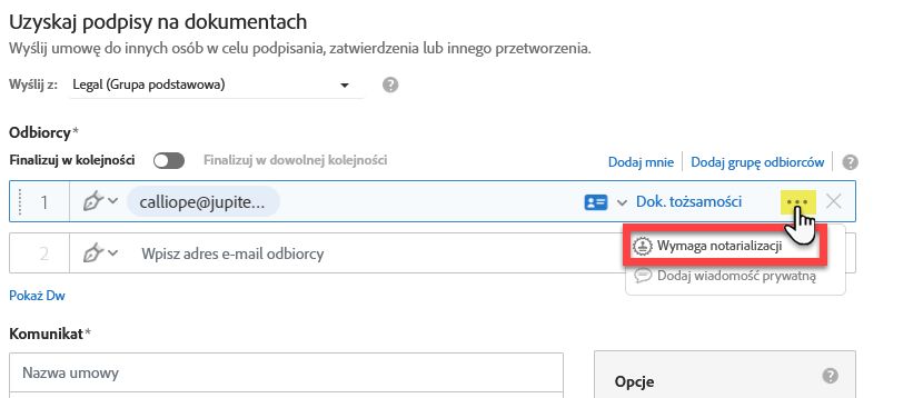 Konfiguracja sygnatariusza Notarize