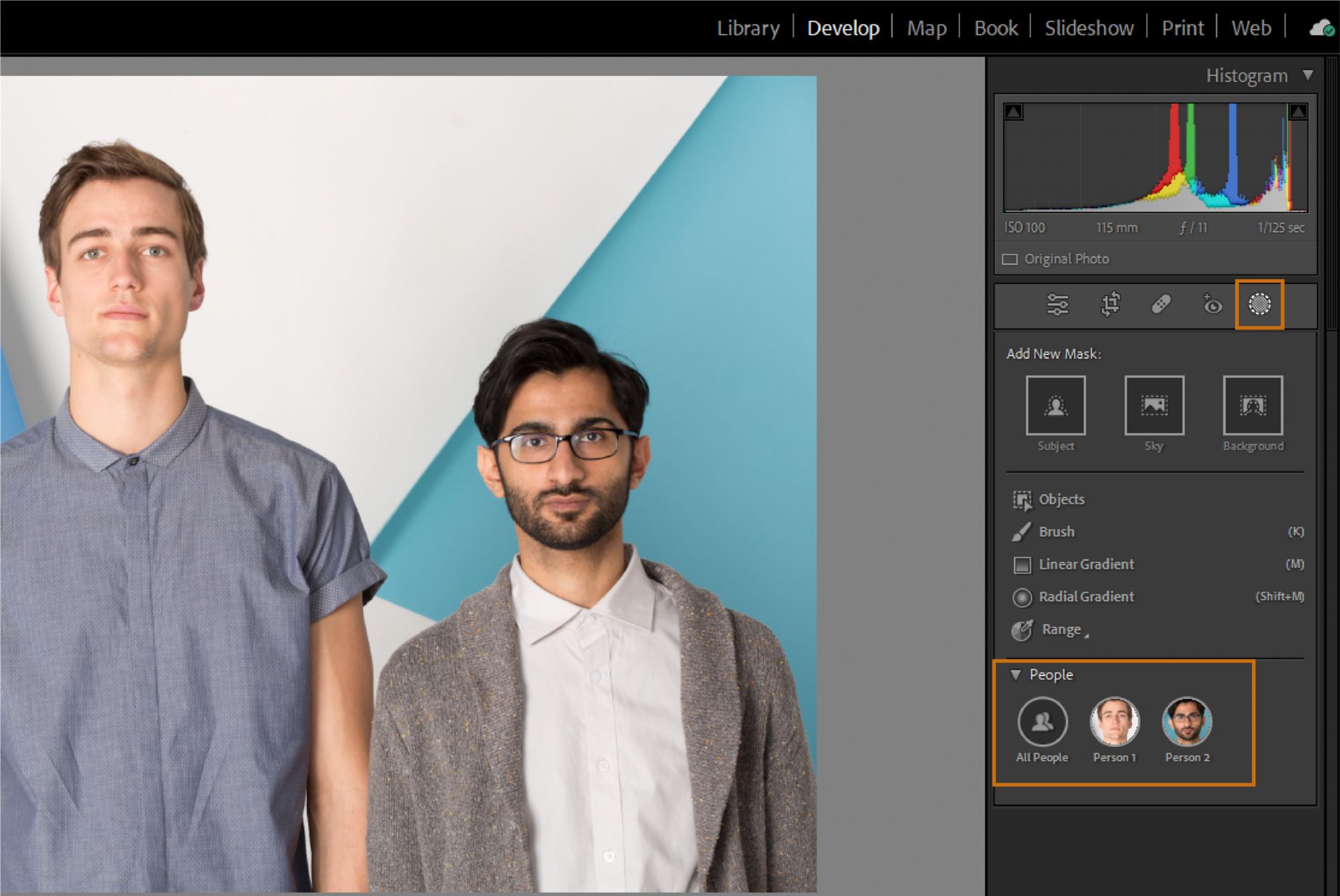Photo of two men to showcase masking people selection capability