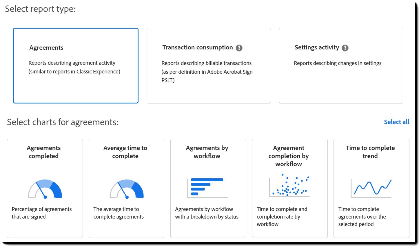 De interface voor rapportconfiguratie