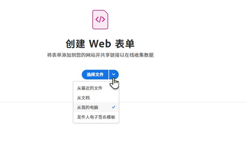 为 Web 表单选择文件