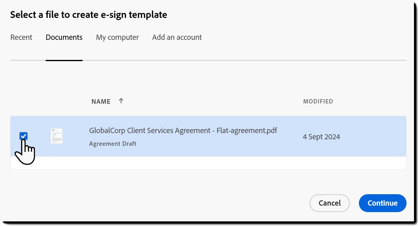 Lijst met PDF's van de pagina Documenten