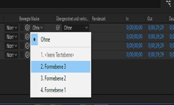 Auswählbare Spurmaskenebene