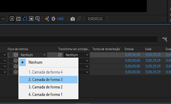 Camada do fosco de controle selecionável