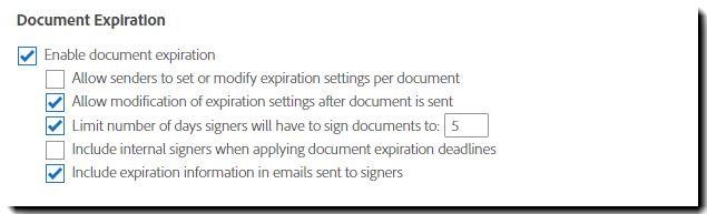 Impostazioni Scadenza documento