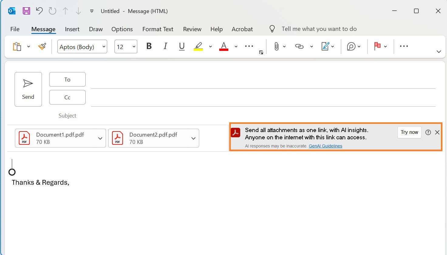 Magpadala ng mga attachment bilang PDF Spaces