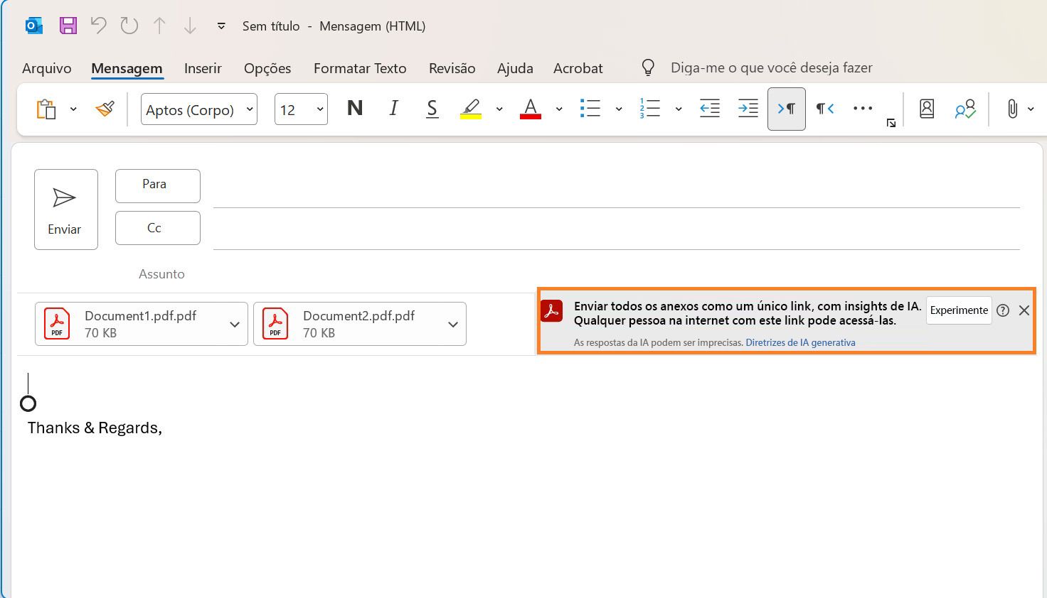 Enviar anexos como PDF Spaces