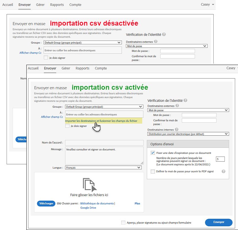 Autoriser le téléchargement CSV